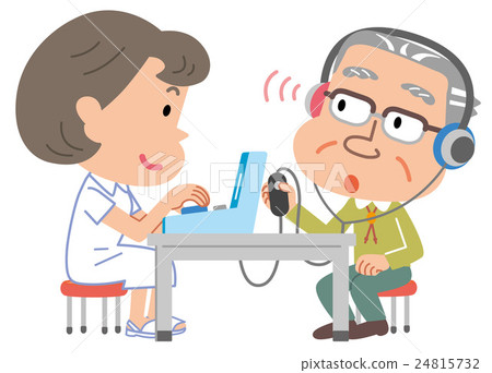 聽力測試年長男性例證 24815732