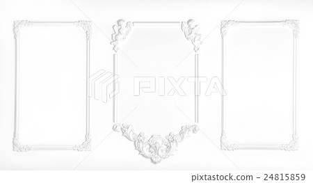 White wall decorated with stucco and molding 24815859