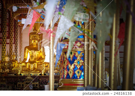 golden buddha statue in wat suan dok temple golden buddha statue in wat suan dok temple 24816138