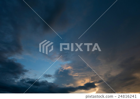 twilight sunset sky with cloudy and sunlight 24816241