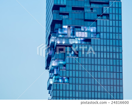 Mahanakorn building under evening sky in Bangkok Mahanakorn building under evening sky in Bangkok 24816600