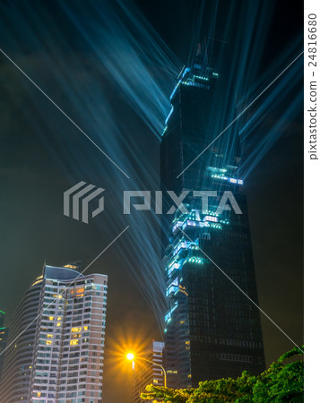 Opening light show skyscraper building in Bangkok Opening light show skyscraper building in Bangkok 24816680