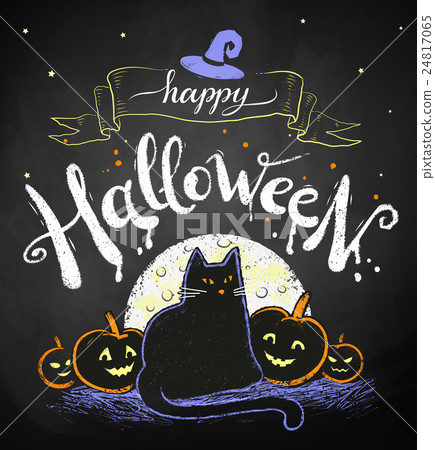 Chalked Halloween postcard 24817065