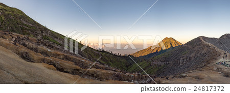 ijen volcano at sunrise panorama landscape view 24817372