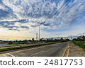 oad Highway Empty road clouds and sky sun rises 24817753