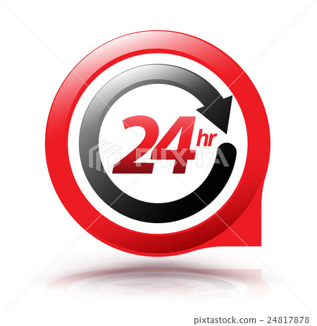 24hr arrow circle symbol. 24817878
