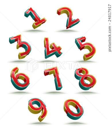 Number set vector 3D style. Number set vector 3D style. 24817917