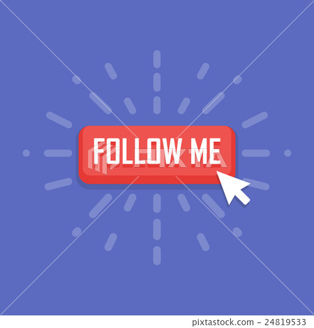 Concept of Follow Me button. Vector illustration - Stock Illustration ...