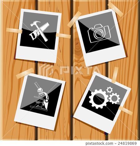 hand saw and hammer, camera, lab microscope 24819869