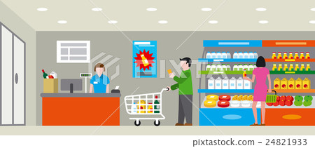 supermarket with shopping supermarket with shopping 24821933