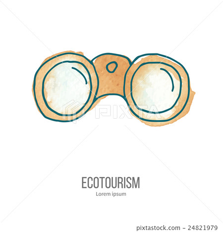 Vector ecotourism doodle on watercolor texture Vector ecotourism doodle on watercolor texture 24821979