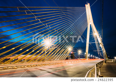 Vansu Bridge In Riga, Latvia. Shroud Bridge. Cable 24822395