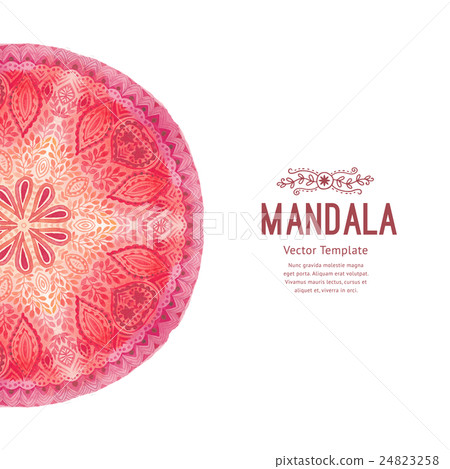 watercolor lace ornament in oriental style. watercolor lace ornament in oriental style. 24823258