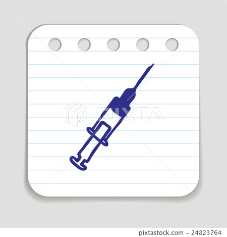 Doodle syringe icon 24823764