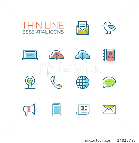 Network and Technology Symbols - thick line design 24823785