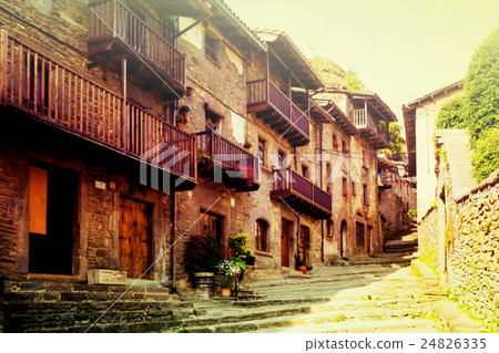 picturesque view of old Catalan village 24826335