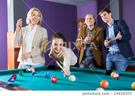 People playing billiard 24826503