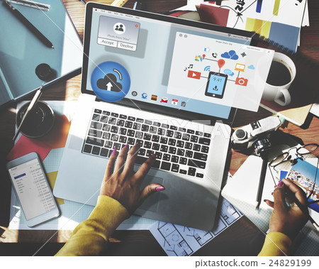 Sharing Networking Connection Exchange Technology Graphic Concept 24829199