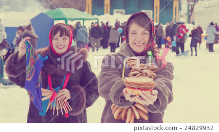 girls celebrating Shrovetide at Russia girls celebrating Shrovetide at Russia 24829932