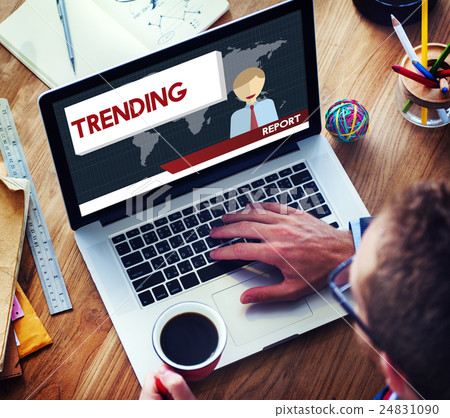 Update Trending Breaking News Report Information Concept 24831090