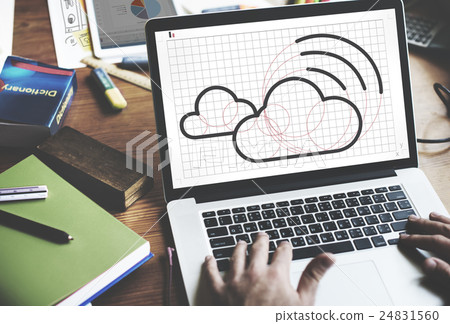Cloud Computing Network Digital Information Concept Cloud Computing Network Digital Information Concept 24831560