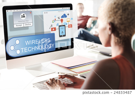 Online Streaming Technology Transfer Wireless Technology Concept 24833487