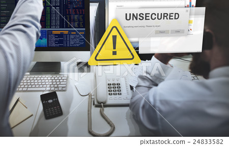 Unsecured Virus Detected Hack Unsafe Concept 24833582