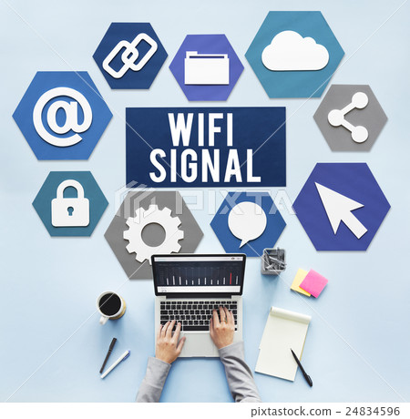 Wireless Signal Reception Mobility Graphic Concept 24834596