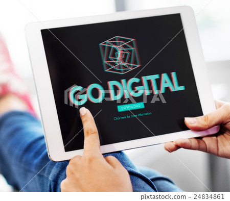 3D Three Dimensional Futuristic Display Modern Concept 24834861