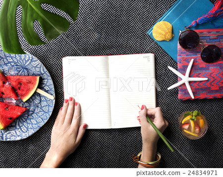 Hands Writing Journal Desk Concept Hands Writing Journal Desk Concept 24834971
