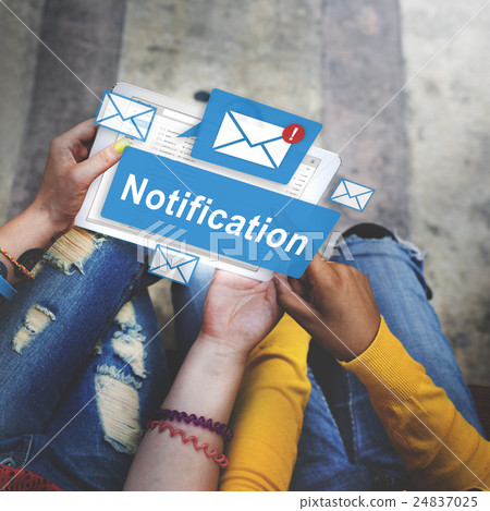 Notification Alert Digital Icon Internet Network Concept 24837025