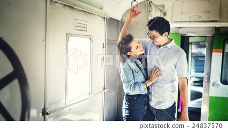 Couple Transportation Casual Commuter Train Concept Couple Transportation Casual Commuter Train Concept 24837570
