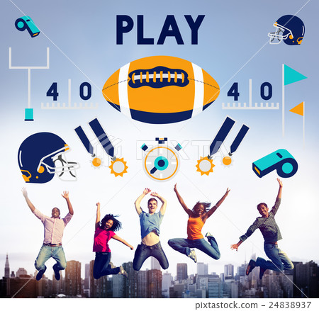 Play Quarterback Rugby American Football Concept 24838937