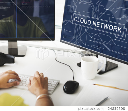Cloud Network Connection Networking Technology Concept Cloud Network Connection Networking Technology Concept 24839308