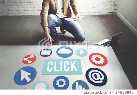 Click Network Button Communication Concept 24839942