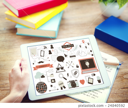 Social Media Technology Connection Graphic Concept Social Media Technology Connection Graphic Concept 24840592