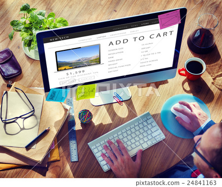 Add To Cart Shopping Online Internet Website Concept 24841163