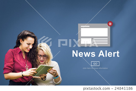 News Alert Announcement Broadcast Article Concept 24841186