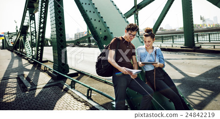 Couple Lover Travel Train Backpacker Concept Couple Lover Travel Train Backpacker Concept 24842219