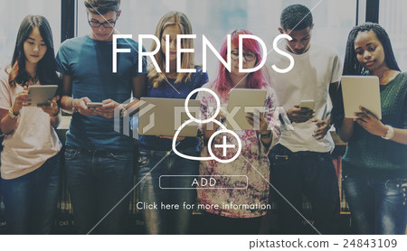 Add Friends Social Media Graphic Concept Add Friends Social Media Graphic Concept 24843109