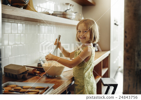 Flour Dessert Cookie Dough Cake Bakery Girl Concept Flour Dessert Cookie Dough Cake Bakery Girl Concept 24843756
