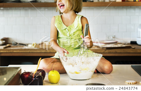 Flour Dessert Cookie Dough Cake Bakery Girl Concept 24843774