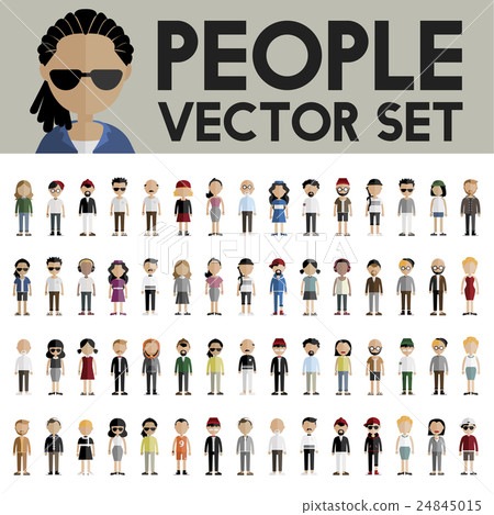 Diversity Community People Flat Design Icons Concept 24845015