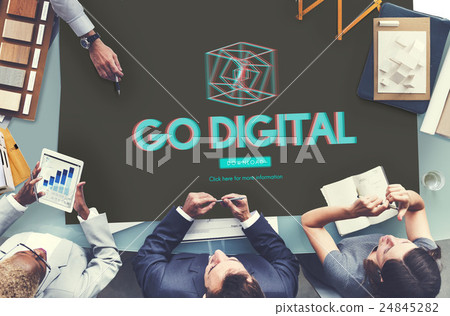 3D Three Dimensional Futuristic Display Modern Concept 24845282