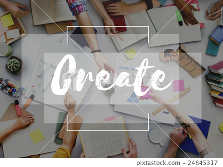Imagine Create Curate Conceptualize Ideas Concept 24845317