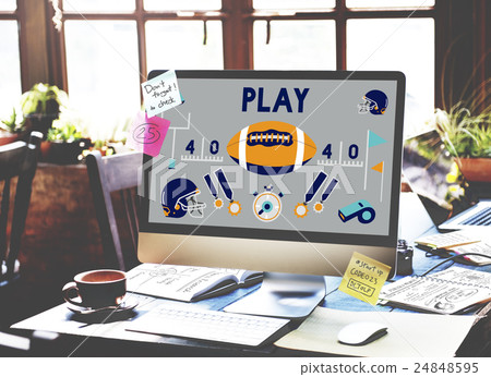 Play Quarterback Rugby American Football Concept 24848595