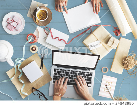 Using Laptop Surfing Searching Mockup Copyspace Concept 24848990