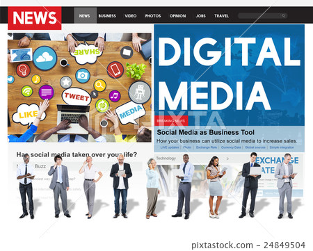 Digital Media Network Multimedia Technology Concept 24849504