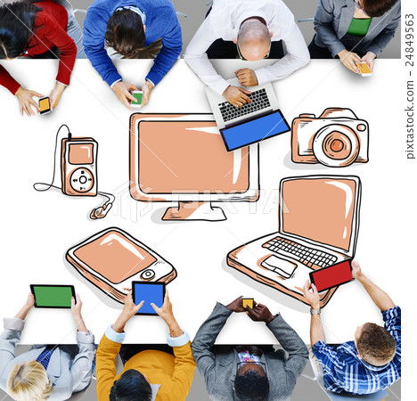 Digital Electronic Network Media Technology Concept Digital Electronic Network Media Technology Concept 24849563