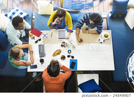 Friends Meeting Talking Planning Cafe Concept Friends Meeting Talking Planning Cafe Concept 24849907